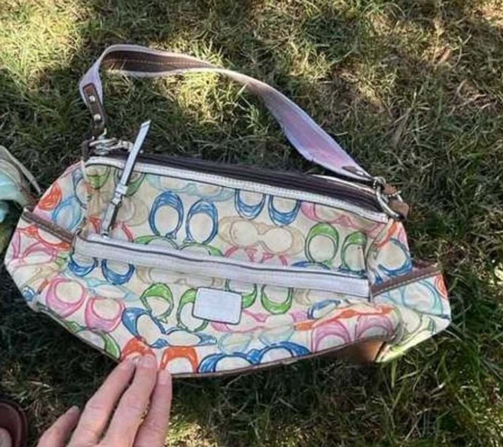 Coach Scribble Multicolor C Signature Handbag Purse